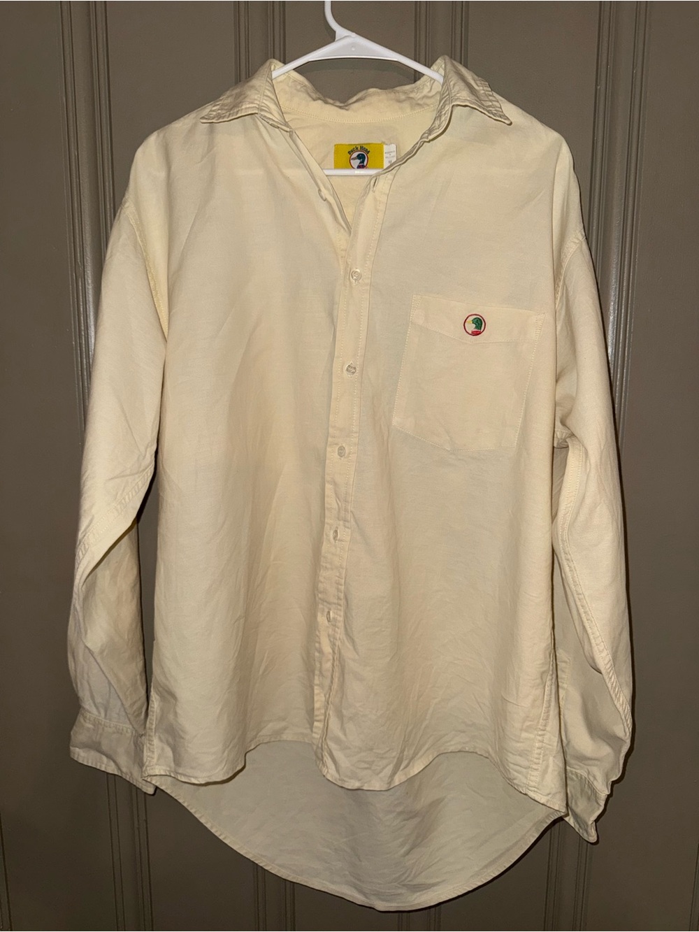 Vintage Duck Head Yellow Shirt – Embroidered Logo – Vintage Distressed
